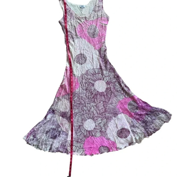 Komarov Designer A Line Sleeveless Pink Abstract Maxi Dress womens size small - Picture 10 of 12